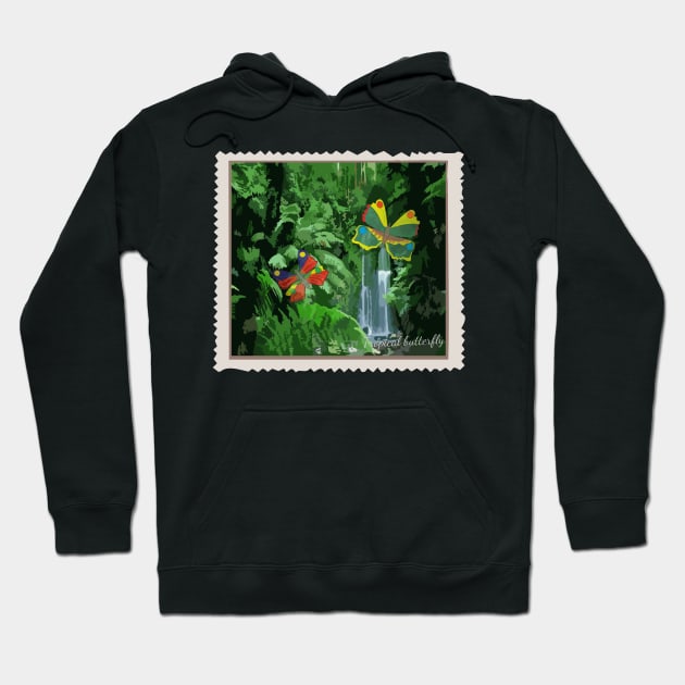 Tropics postage stamp Hoodie by Alekvik